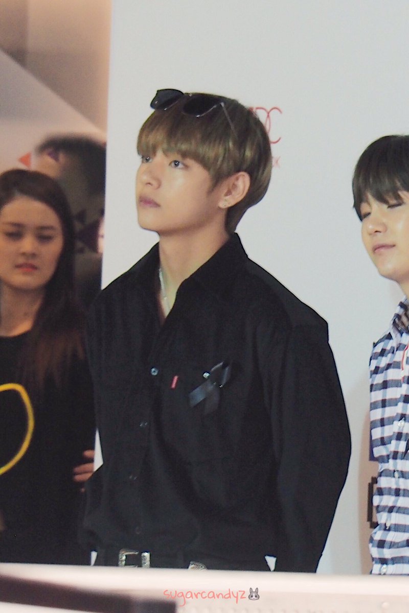 Taehyung in all black, glasses in the head showing to the world how awesome his melanin is  #V  #뷔