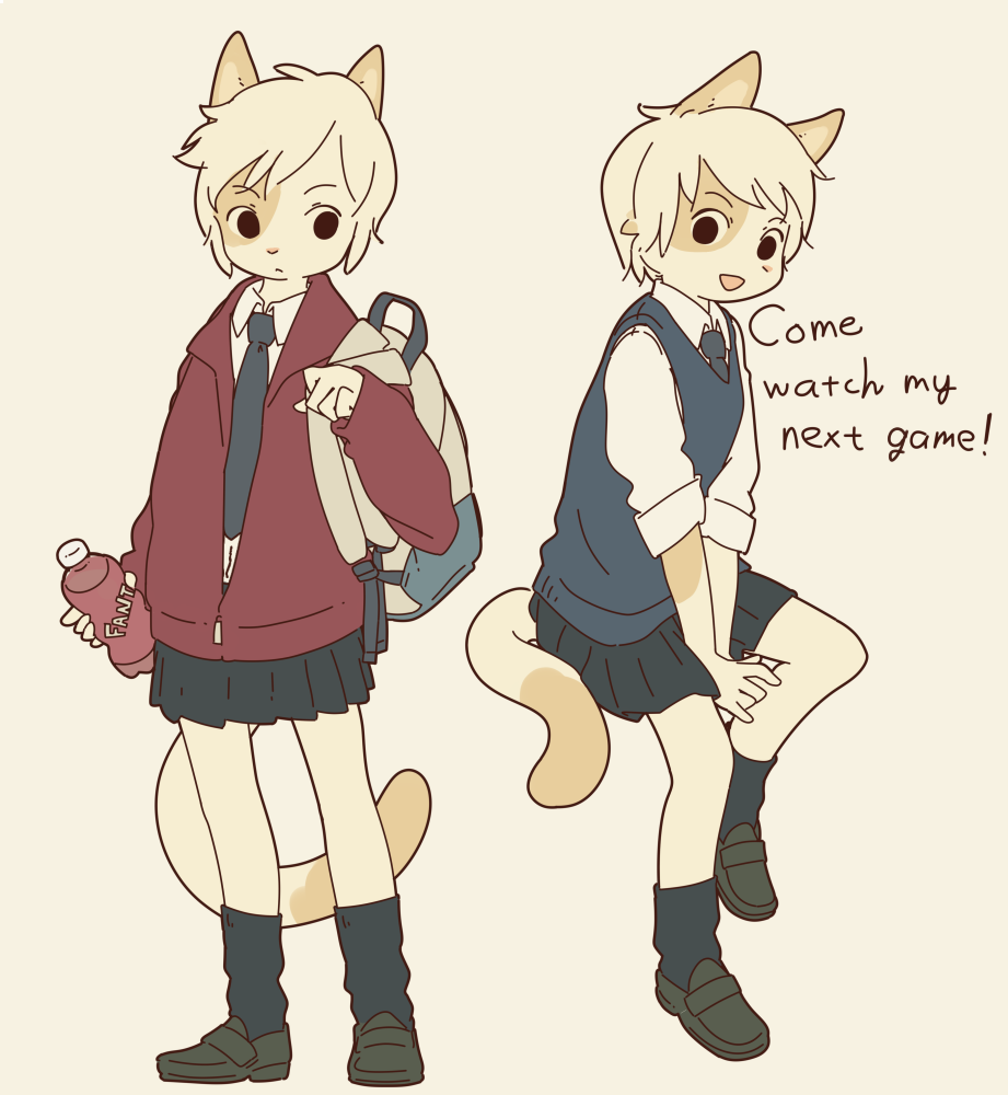 Cat school girl playing basketball:) 