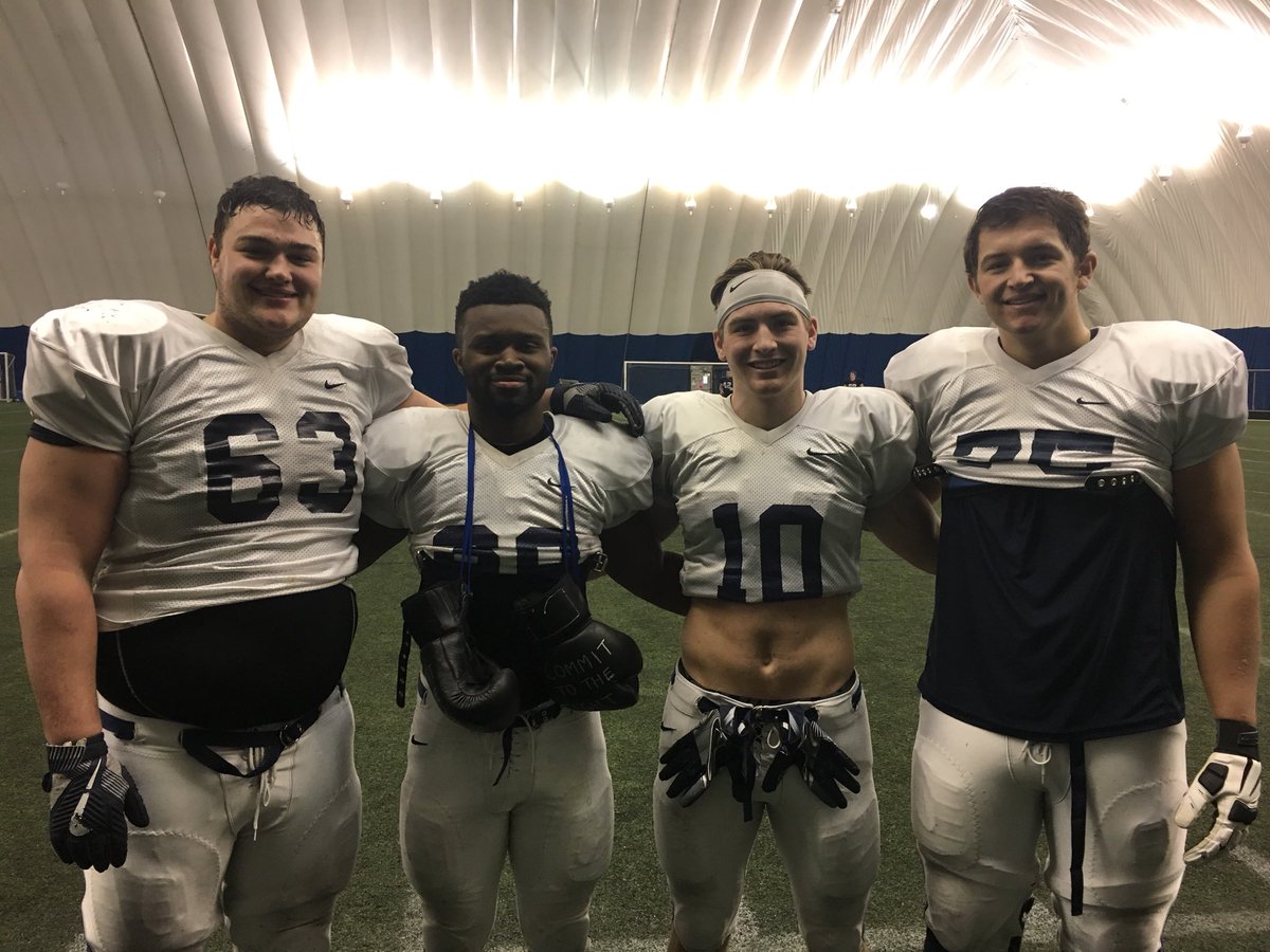 PennFB's tweet photo. Congratulations to Tommy, KK, Huber and Nate - this week's Offensive Team of the Week #CommitToTheFight https://t.co/2b2fSEuAHa