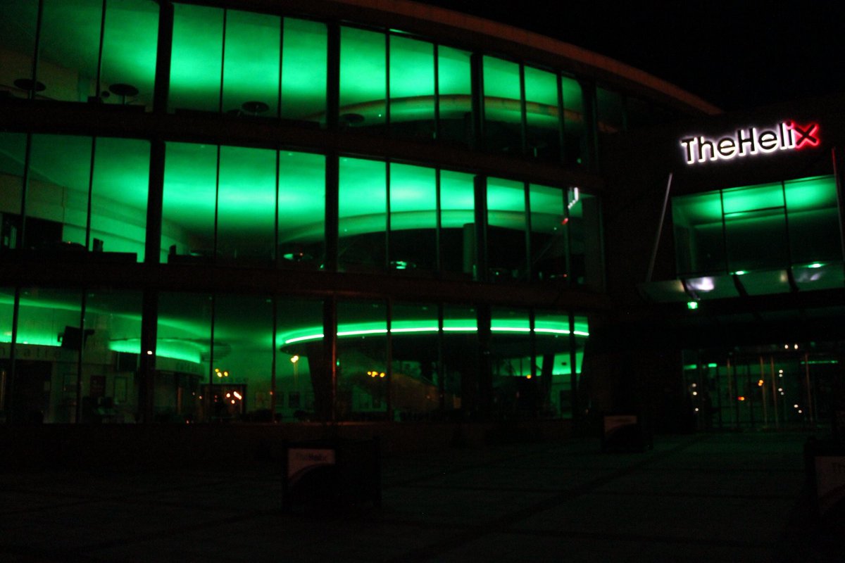 muirtheimhne's tweet photo. Our campuses at @DublinCityUni going Green for St Patrick’s Day 2018!☘️ ☘️
Big news next week as DCU goes Green for a different reason! #GreenDCU @SustainableDCU https://t.co/qTd5ntjfGK
