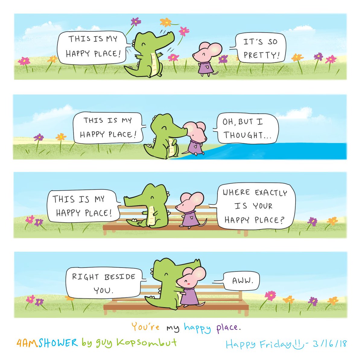 4amshower 'You are my Happy Place' instagram comic