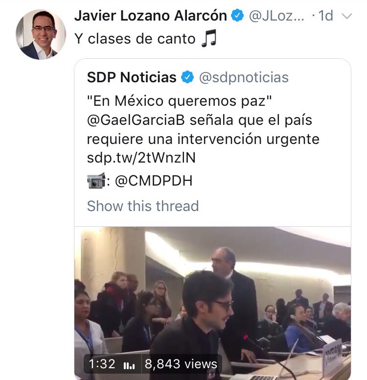 JoannaPirod's tweet photo. Así fue como @JLozanoA se burló de @GaelGarciaB cuando pidió paz para  México ante la ONU. Esta es la persona a la que le darías dinero y poder ilimitado si votas por el PRI. 
Este 2018 ni 1 solo voto al PRI. 
RT si estás de acuerdo. 🇲🇽 https://t.co/rPzXF4rfab