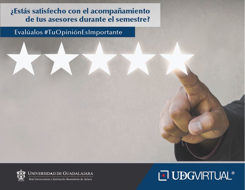UDGPlus's tweet photo. ¿Estás a punto de concluir una materia? #Recuerda evaluar a tus asesores #UDGVirtual en la plataforma https://t.co/qQcfSFhIF2