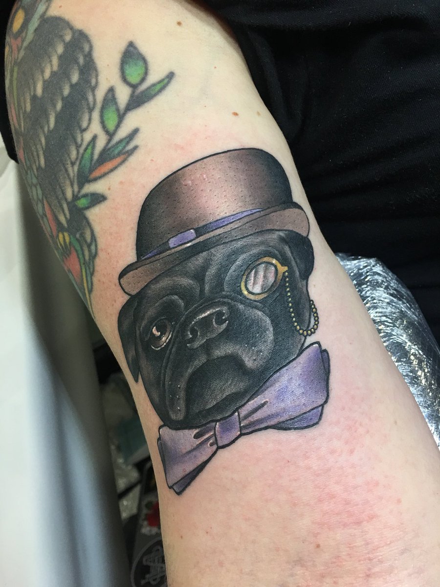 Papa did a pug tattoo at the Salt Lake City Tattoo convention. He’s a proper pug. #slctattooconvention