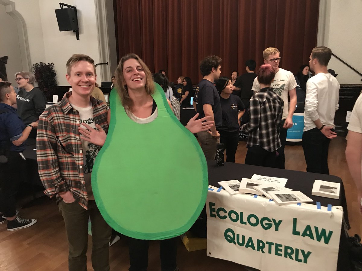 ELQ_Berkeley's tweet photo. Co-Editors-in-Chief Craig Spencer and Stephanie Phillips are holding down our table at the  #BerkeleyLawASW Activities Fair. 🥑

Come to the All-Environmental Happy Hour at Freehouse for drinks and free food from 5:30 to 7:30PM tonight! https://t.co/M8dEKk8faa