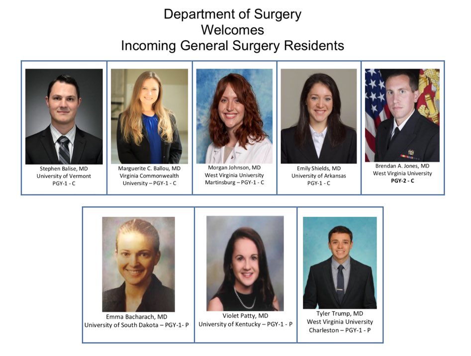 @WVUMedicine <a href="/WVUMedSchool/">WVU School of Medicine</a> proud to welcome our 2018 incoming #surgery residents #totheplaceibelong  #MatchDay2018 #surgmatch <a href="/RASACS/">RAS-ACS</a> <a href="/WomenSurgeons/">WomenSurgeons</a> #ILookLikeASurgeon <a href="/VCU_Surgery/">VCU Surgery</a> <a href="/UVMMedCenter/">UVM Medical Center</a> <a href="/uamshealth/">UAMS Health</a> <a href="/UKyGenSurgery/">UK General Surgery Residency Program</a> <a href="/AmCollSurgeons/">American College of Surgeons</a>