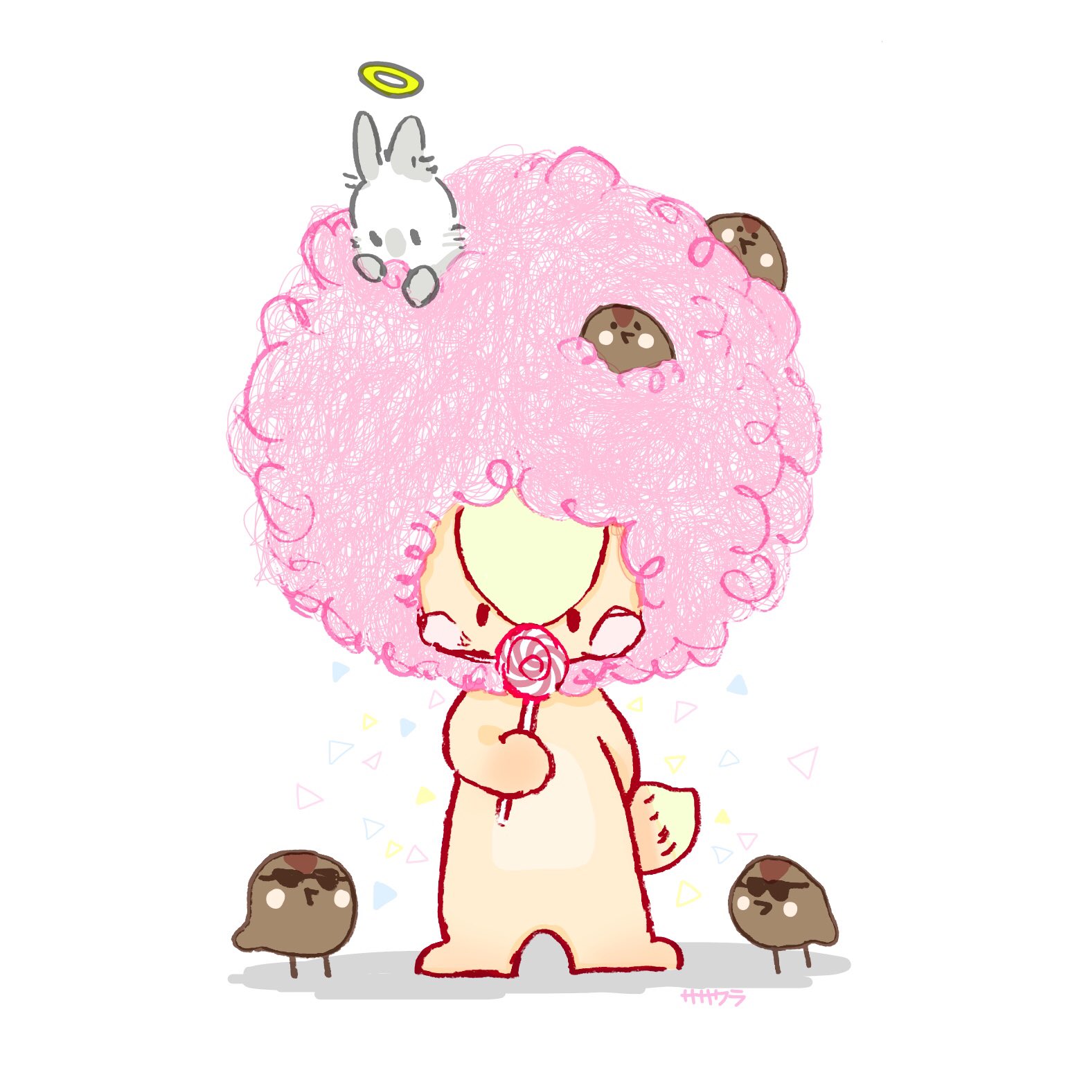 ササクラ 綿菓子のアフロヘアー カッコイイ A Cotton Candy Afro Hair Cool イラスト 絵 絵描き アフロヘアー 可愛い 癒される カッコいい スズメ うさぎ 日常 メーとスズメの友達 T Co 8p2qvemgfw Twitter