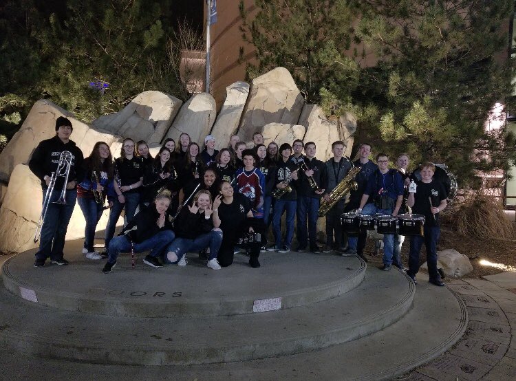 rchsbands's tweet photo. What a great way to kick off spring break! Thank’s to the Colorado @Avalanche for hosting us! Great game with some great music!🏒🎶🎺🥁 https://t.co/KvfWrubipB