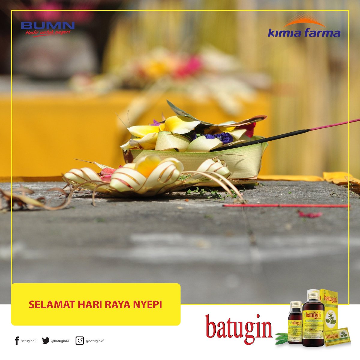 BatuginKF's tweet photo. Dalam sepi, suara nurani jernih terdengar. Selamat Hari Raya Nyepi. 

#GinjalSehat #Batugin #SelamatHariRayaNyepi #Nyepi2018 https://t.co/whCpS6el52