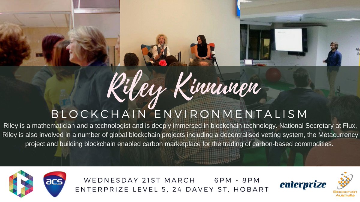 DECAustralia's tweet image. Riley Kinnunen visiting #Enterprize Hobart on Wednesday 21st March discussing @civicledger Trading #CarbonCredits Thanks to #ACS and @voteflux   #BlockchainEnvironmentalism