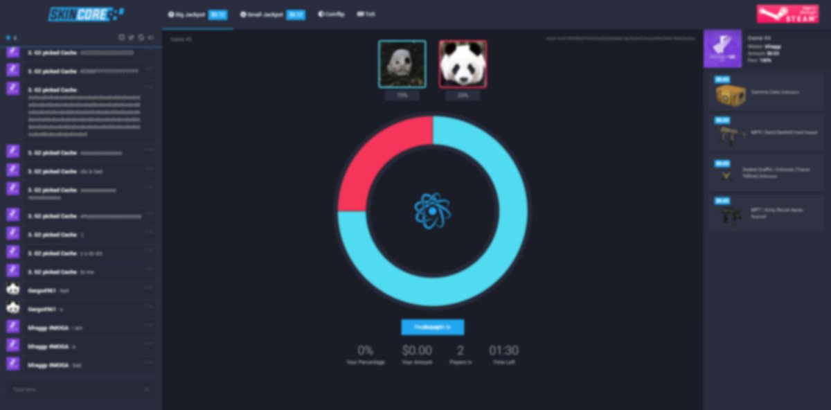 SkinCoreGG's tweet image. Who's hype for the release of SkinCore? Here is another sneak peak image of the site which will feature skin jackpot &amp;amp; coinflip! 💙 #JoinTheCore