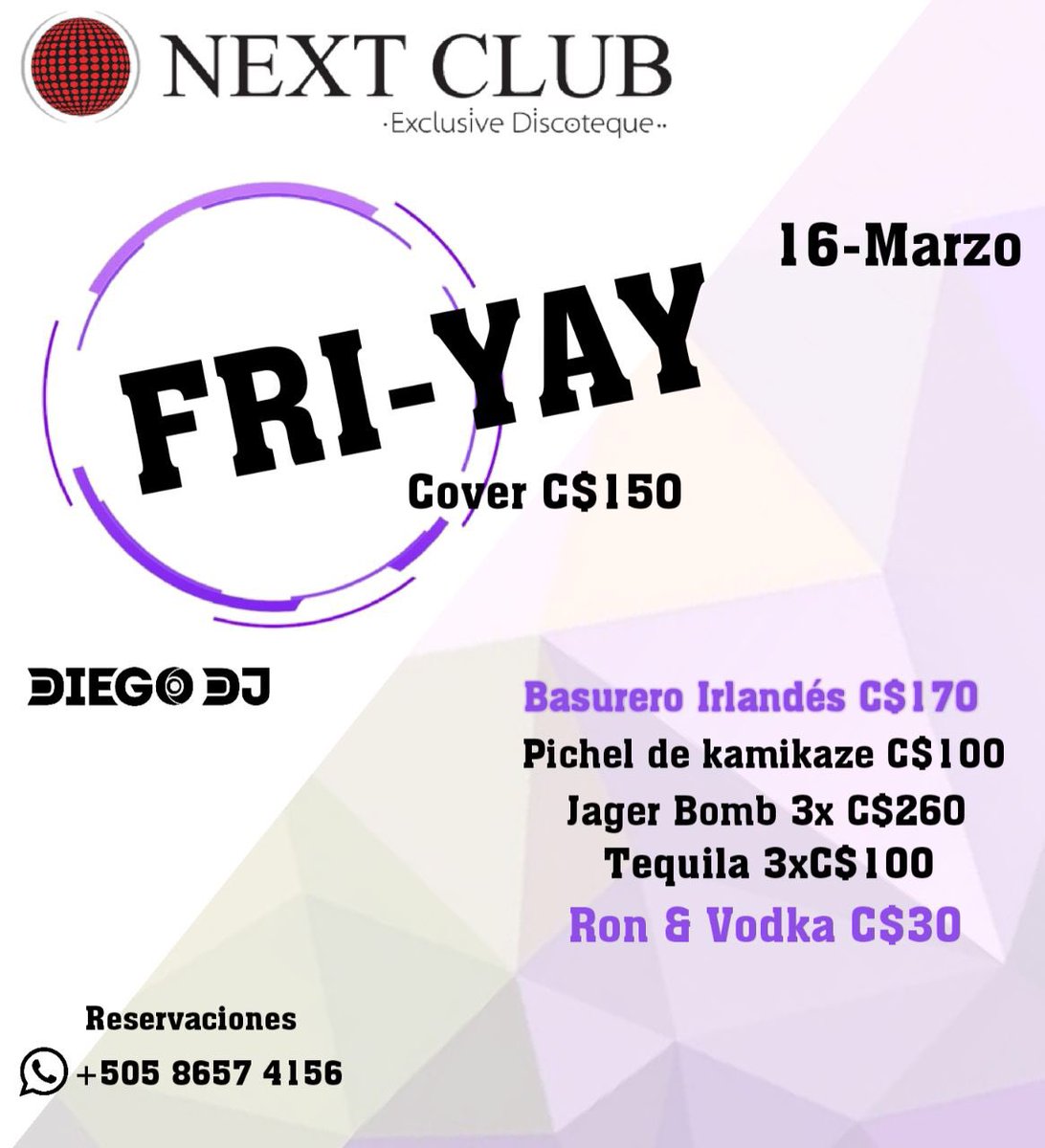 NextClubManagua's tweet photo. #Friday🥃 https://t.co/mRCEujsjzx