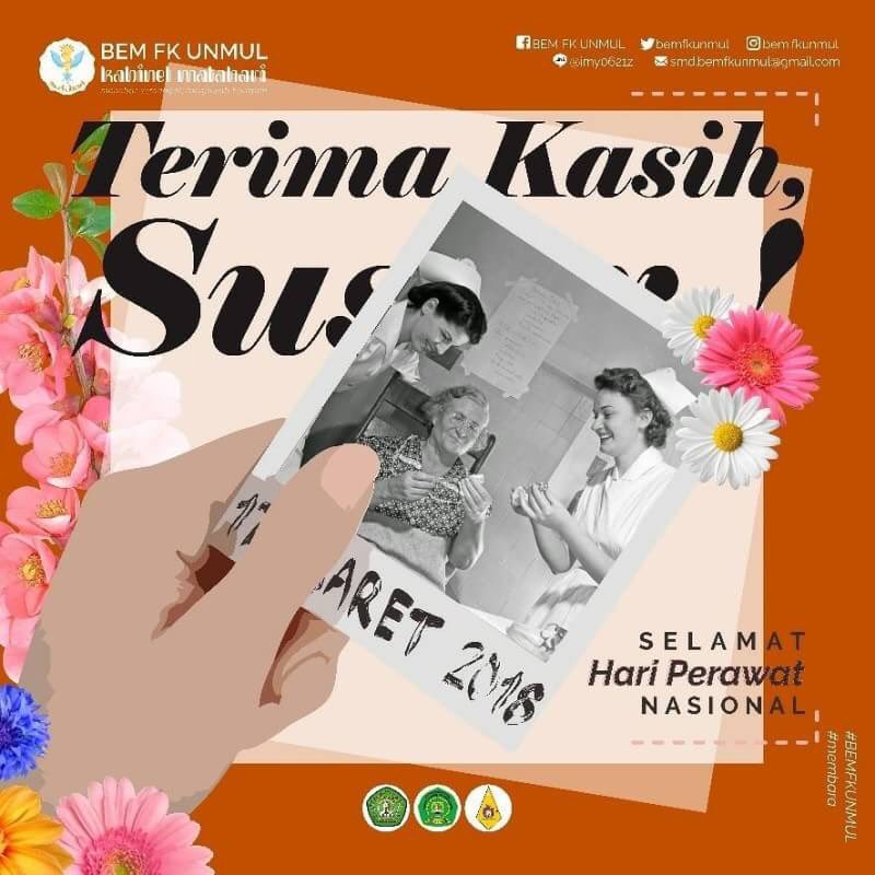 Selamat Hari Perawat Nasional, sudahkah kita menghargai rekan tenaga kesehatan kita yang satu ini?
#HariPerawatNasional
#HariPerawatNasional2018
#BEMFKUNMUL2018
#KabinetMatahari
#MEMBARA
#MenebarSemangat
#MenjawabHarapan