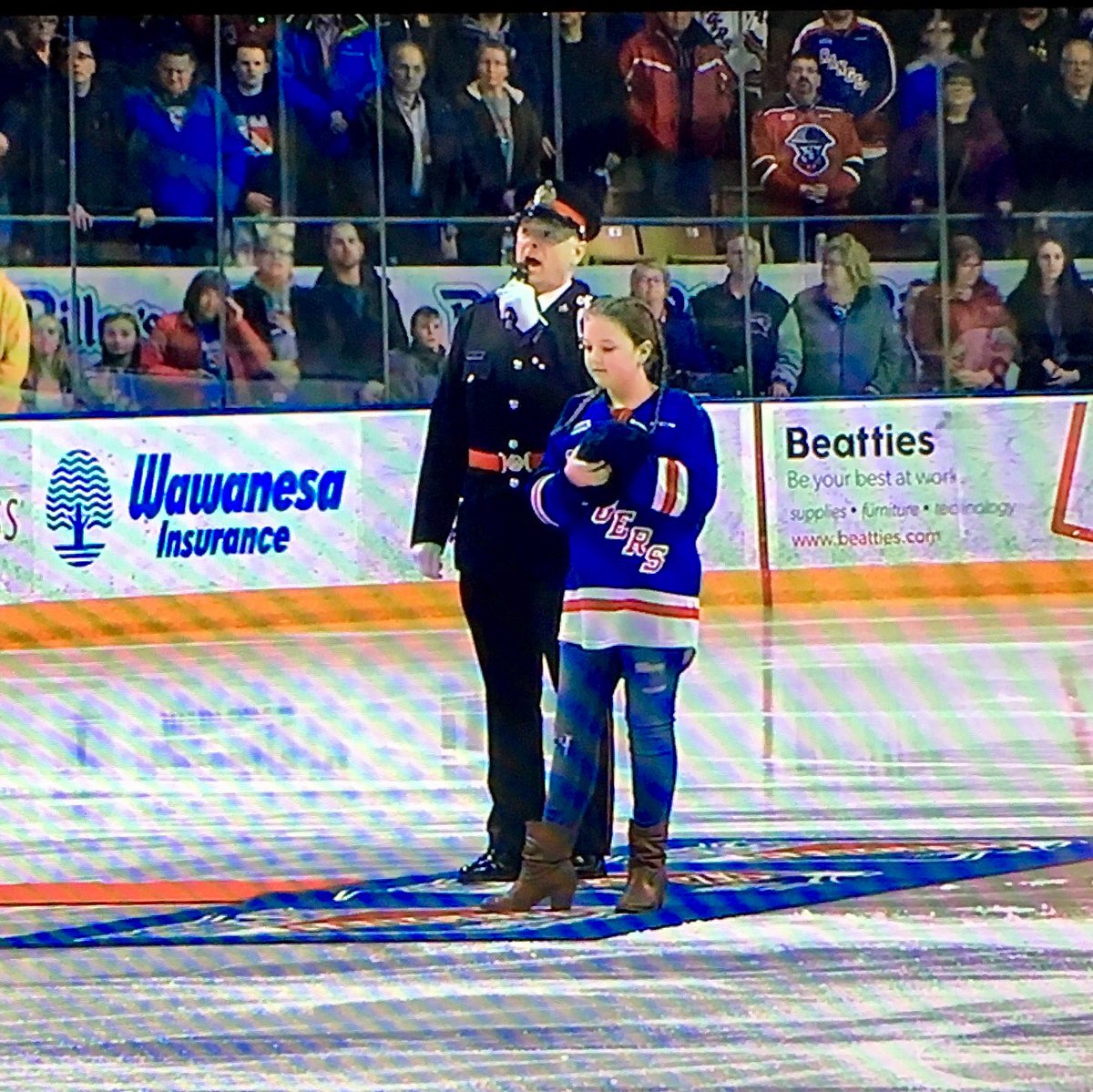 BrianDuyn's tweet photo. I had the honour of singing our National Anthem at the @OHLRangers game tonight. #OHL #hockey #OCanada #NationalAnthem @WRPSToday #Kitchener #Canada #WaterlooRegion https://t.co/jLBSM3r5U6