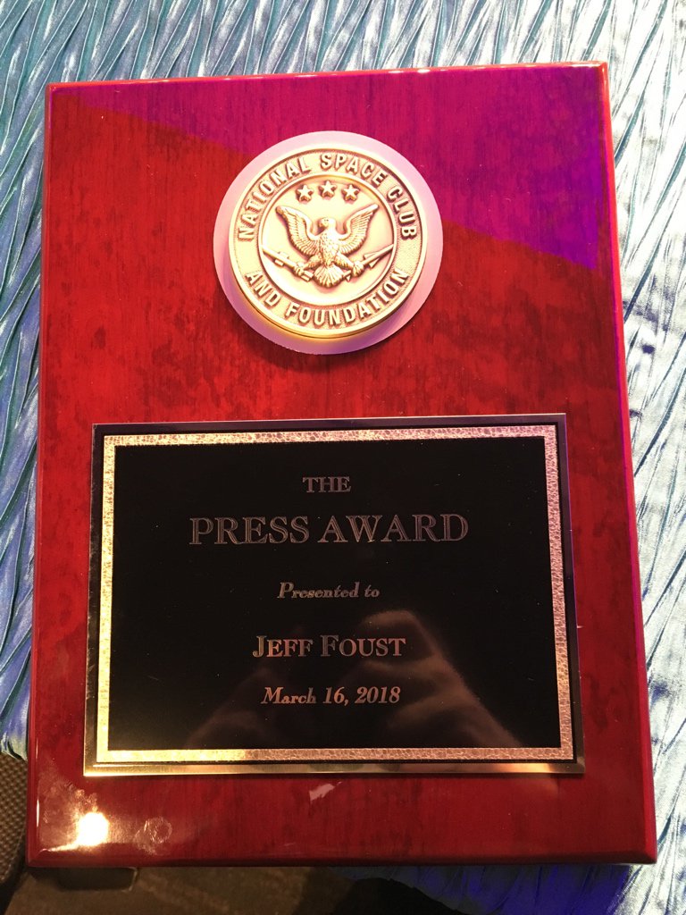 jeff_foust's tweet photo. I’m assured this is not a lifetime achievement award. https://t.co/MrNcufw4xh