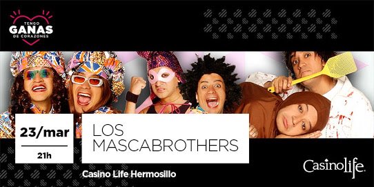 Amigos de Hermosillo nos vemos este 23 de Marzo en el <a href="/CasinoLife_MX/">Casino Life Oficial</a> a las 9hrs <a href="/freddymasca1/">Freddy Ortega</a> <a href="/OrtegaGerman/">German Ortega</a> @Oswaldcomedy Los esperamos!!!!