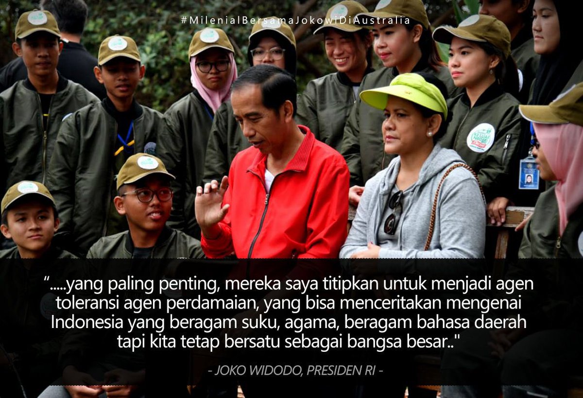 Kita semua harus menjadi agen perubahan untuk Indonesia. Bukan menjadikan Indonesia hancur #MilenialBersamaJokowiDiAustralia