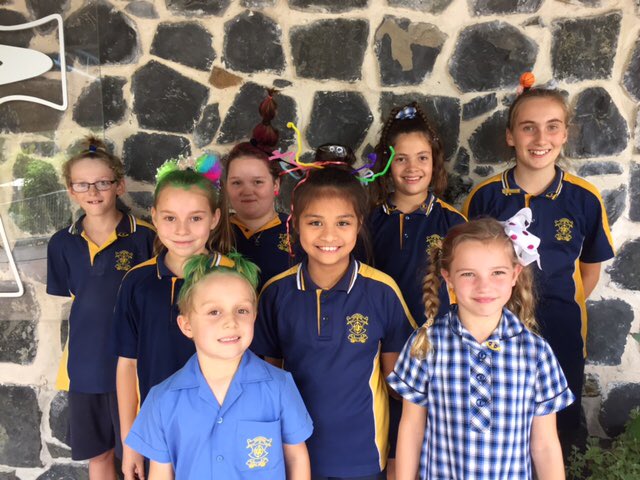 OlorWaitara's tweet photo. Fantastic to see the spirit of Wellbeing Week on Friday at OLOR. #crazyhairday #findthespider https://t.co/XZNb74aKm7