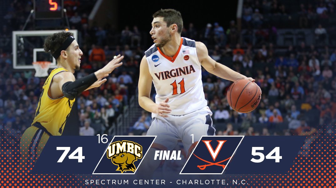 Virginia's season ends with a 74-54 loss to UMBC in the NCAA Tournament. #UMBCvsUVA