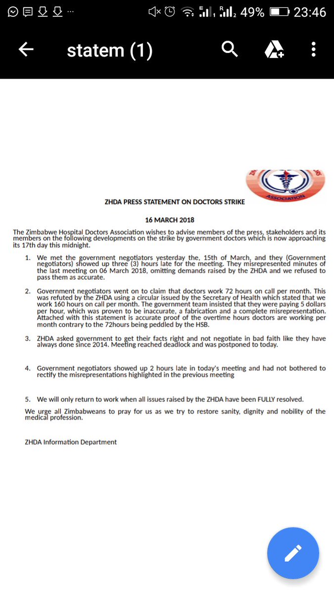 No deal yet on Doctors Strike, government doctors dismiss falsehoods in state media.