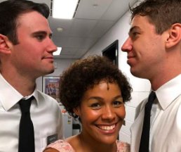 Anyone else spending Saturday night on the couch thinking they'd rather be at #BookOfMormonAU with these three legends? ✋