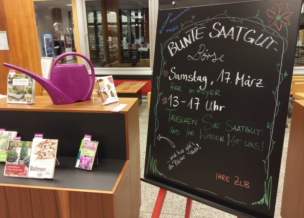 zlb_Berlin's tweet image. ...und was bringen Sie *heute* ab 13.00h zur Bunten Saatgut-Börse mit: Pflanzensamen, Interesse an unserer Bücherauswahl oder einen Tipp, wie der Basilikum auf der Fensterbank nicht sofort eingeht 😄? Berliner Stadtbibliothek, Breite Str. 30-36 #zlbCommunity #opensourceseeds /LH
