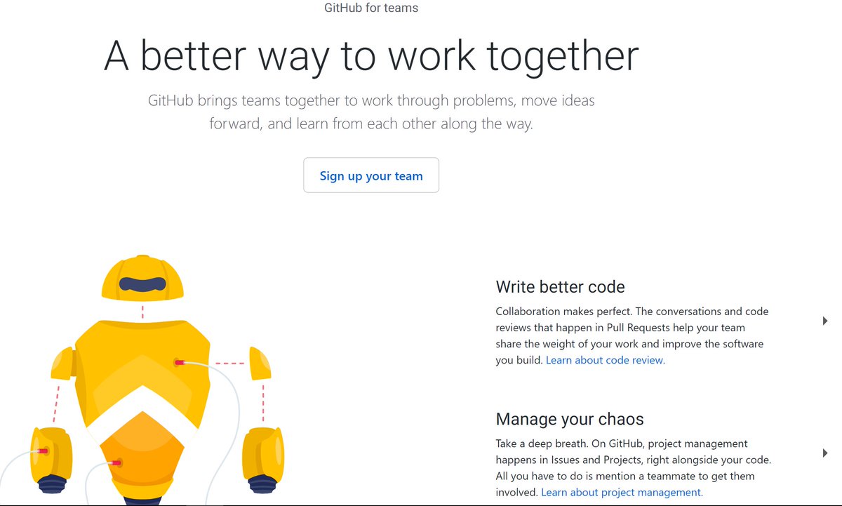 taraw's tweet image. Going to try out #GitHub Teams option for my next coding for fun interest project and invite folks to join me. ...this could be a cool experiment. #GithubTeams #Coding4Fun #TeamCode