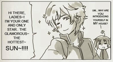 @raquel_cf150 He calls himself 'Sun' in the first strip he appeared in XD He became Sol in the following strips because I thought Sun sounds so object-y and not a name. Same as Luna. 