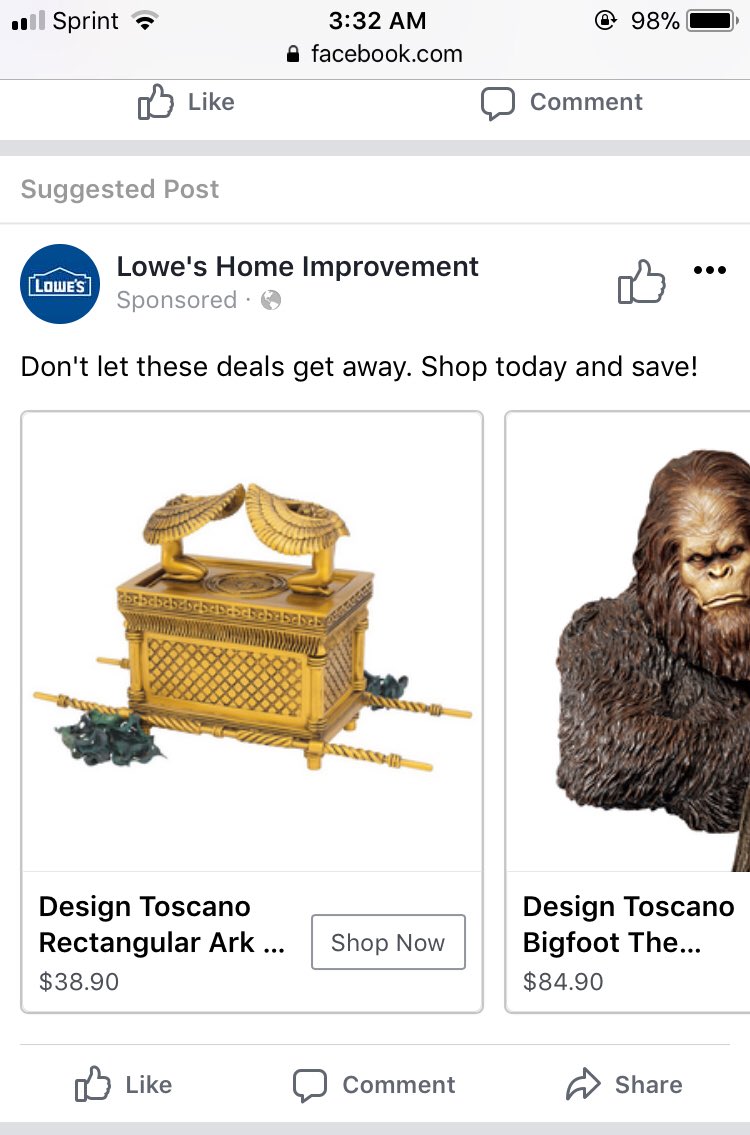 TemporaryDanger's tweet photo. didn’t realize the ark of the covenant was an option from Lowe’s?? https://t.co/FzfThzl1eM