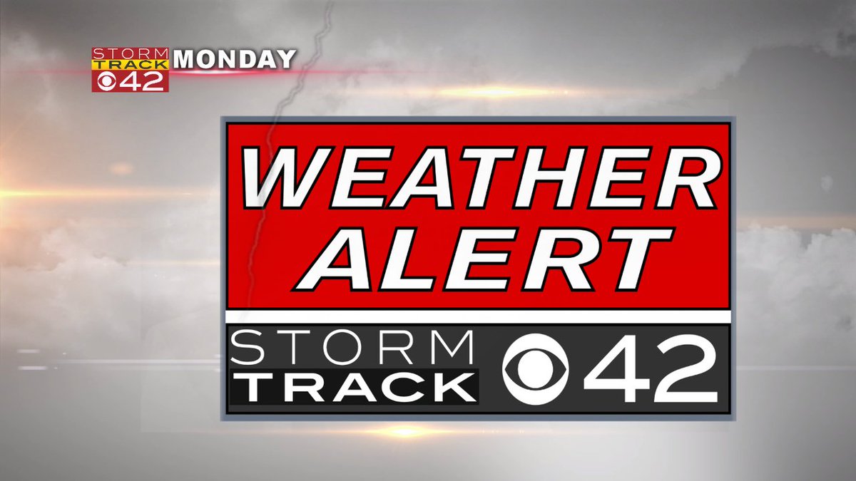 SarahCantey's tweet photo. WEATHER ALERT for Monday- Severe weather threat is on the rise for Monday afternoon/evening. What to expect in your forecast- that's on CBS 42 this morning #StormTrack42 #alwx https://t.co/sL9Ge2h8EK