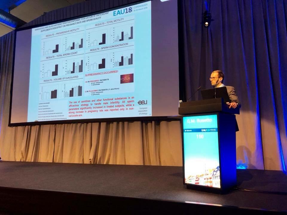 Proxeed_Plus's tweet photo. Dr. Busetto presenting #Proxeed results from the DBPC study at #EAU18 #infertility #fertility #sperm #maleinfertility https://t.co/05Pi08X2ay