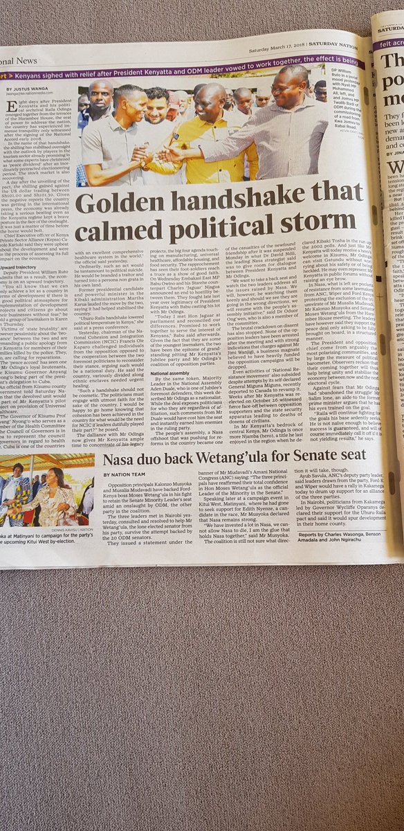 ahmednasirlaw's tweet photo. So Kenya was burning due to the grievances of a single man...Hon Raila? With a simple handshake extended to him by HE Uhuru, the Economy is "booming", shilling is "strong" against the dollar, crime is "down", rain is pouring down, bed occupancy in hotels at "record levels"... https://t.co/XEXLslgeVU