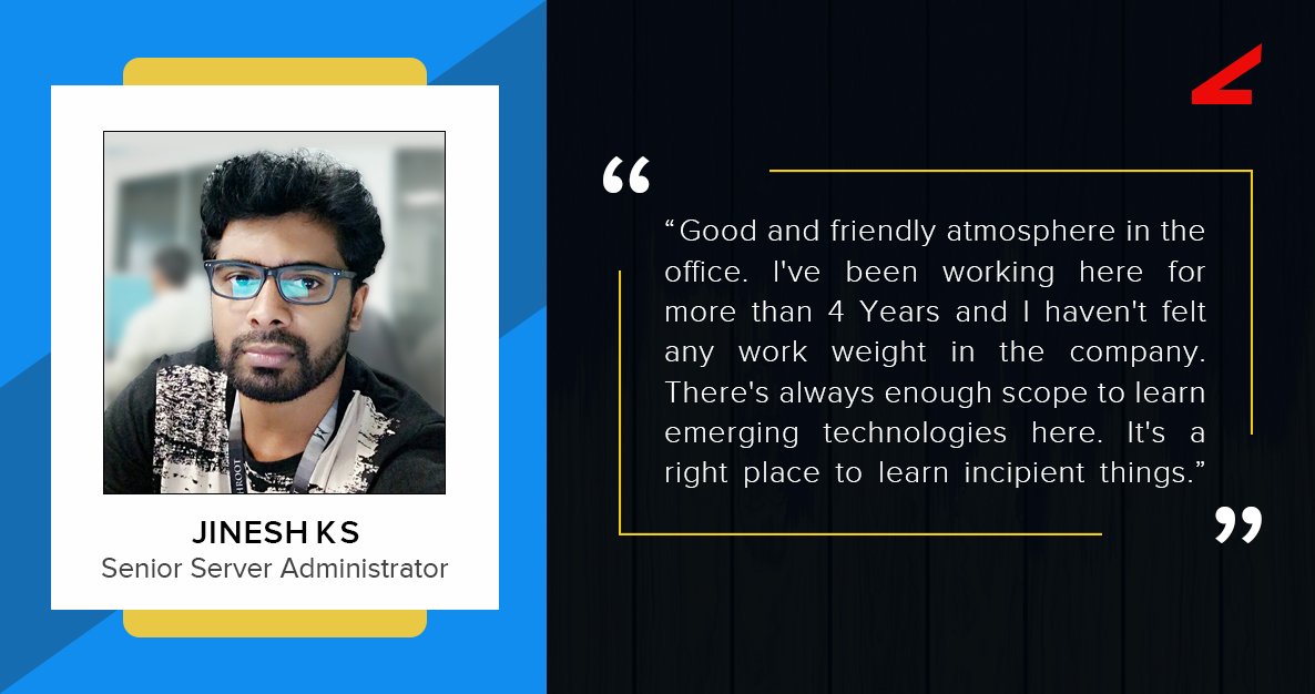 serveradm1nz's tweet image. Employees are our greatest asset. Your excellence drives our success !
This is what one of our Server Administrator wants to share about his life at @serveradm1nz 
#ServerAdministrator #ServerManagementCompany #WebHostingSupport