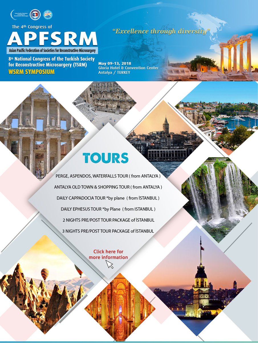 APFSRM2018's tweet photo. Enjoy Turkey with the Congress Discounted Tour Rates! #apfsrm2018 #congress #Turkey #tourism #cappadocia #antalya #istanbul #ephesus #tours https://t.co/XoqC6pvEdr