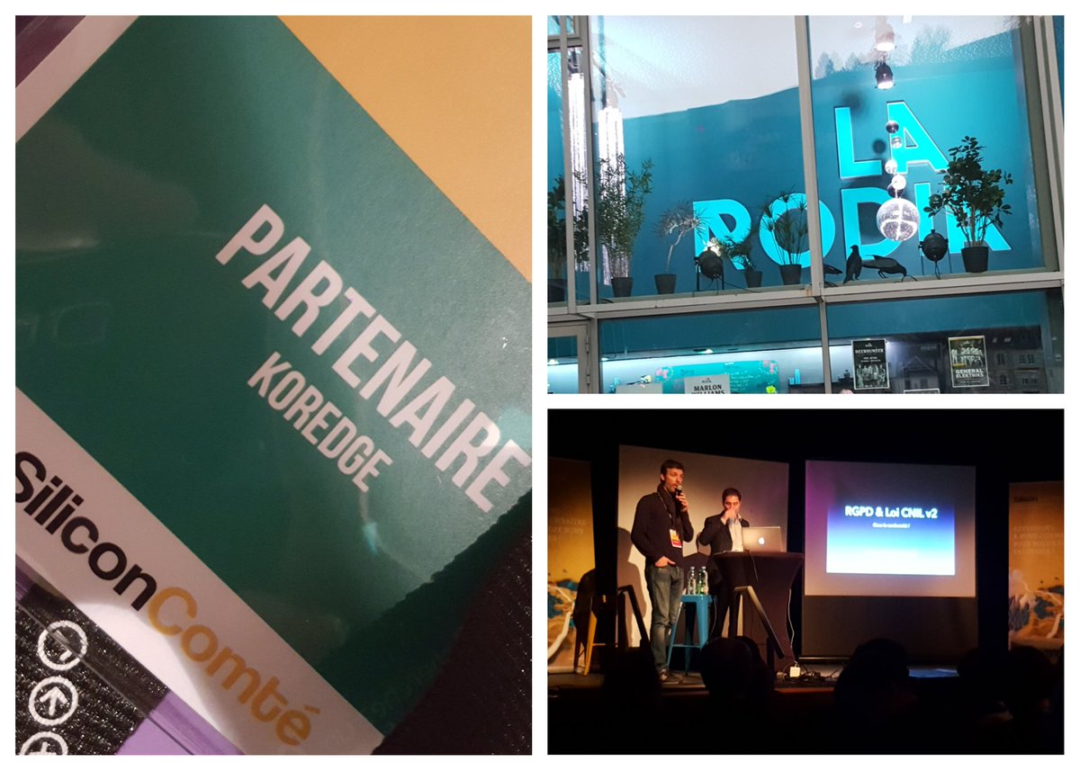 koredge_agency's tweet photo. 👉 Koredge parteneraire ce jeudi d'une belle journée de conférences et de rencontres autour du numérique a @LaRodiaBesancon organisée par @SiliconComte 👍.
Au programme : #pwa , #rgpd , ... 
Bravo a la team #SiliconComte ✅
@villedebesancon https://t.co/LYjEedoIL2