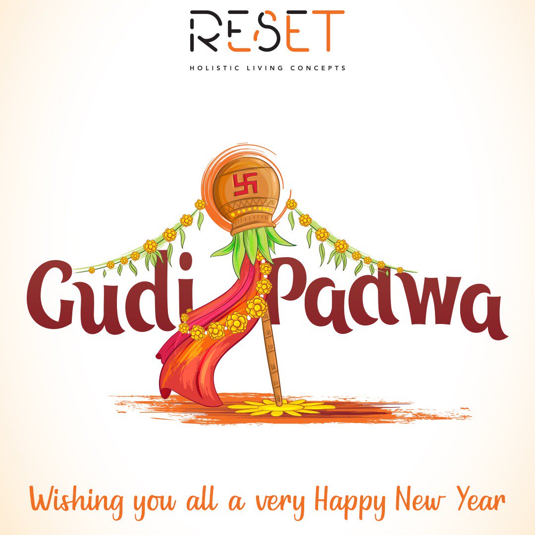 resetlifeindia's tweet photo. Here's wishing each and every one of you a very 
Happy Gudi Padwa 
From all of us at RESET. #HolisticLivingConcepts #AllRoundHealth https://t.co/kBJvQSCEeO