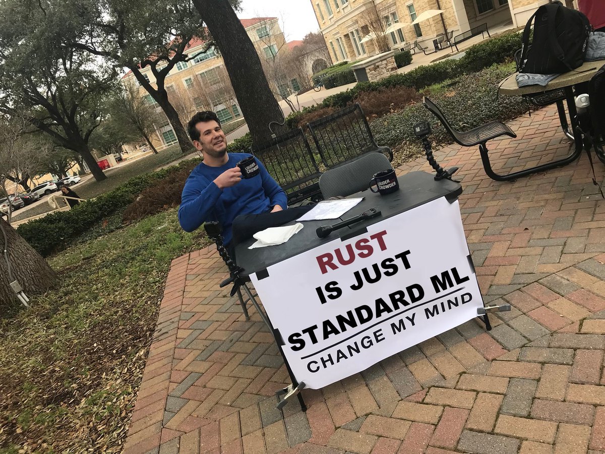 sproulM_'s tweet image. .@rustlang is just #StandardML / Change my mind