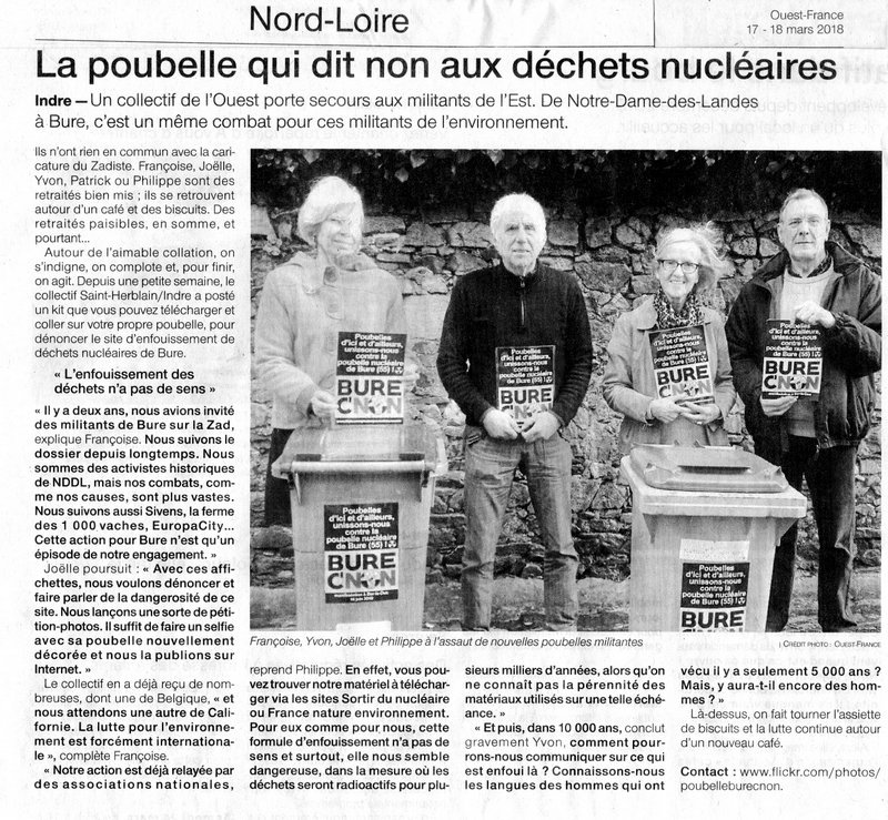PeneauP's tweet photo. Contre l'enfouissement des #DéchetsNucléaires à #Bure ils appellent à mobiliser les poubelles https://t.co/UcdUik2rw5 Hyper-simple ! Vous soutenez ? Vous passez à l'acte ? #PoubellesContreBure #BureStop #Cigeo https://t.co/RTgFbJ0wEA