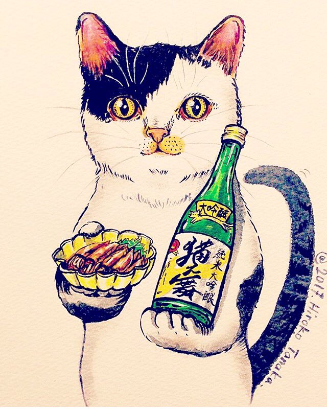 hirokotanaka_'s tweet photo. ホタルイカが好きすぎて1年前も描いていた。笑

猫とホタルイカ沖漬けと大吟醸。
猫は食べないでください。

#猫 #酒 #ホタルイカ https://t.co/OtzxuEkRNt