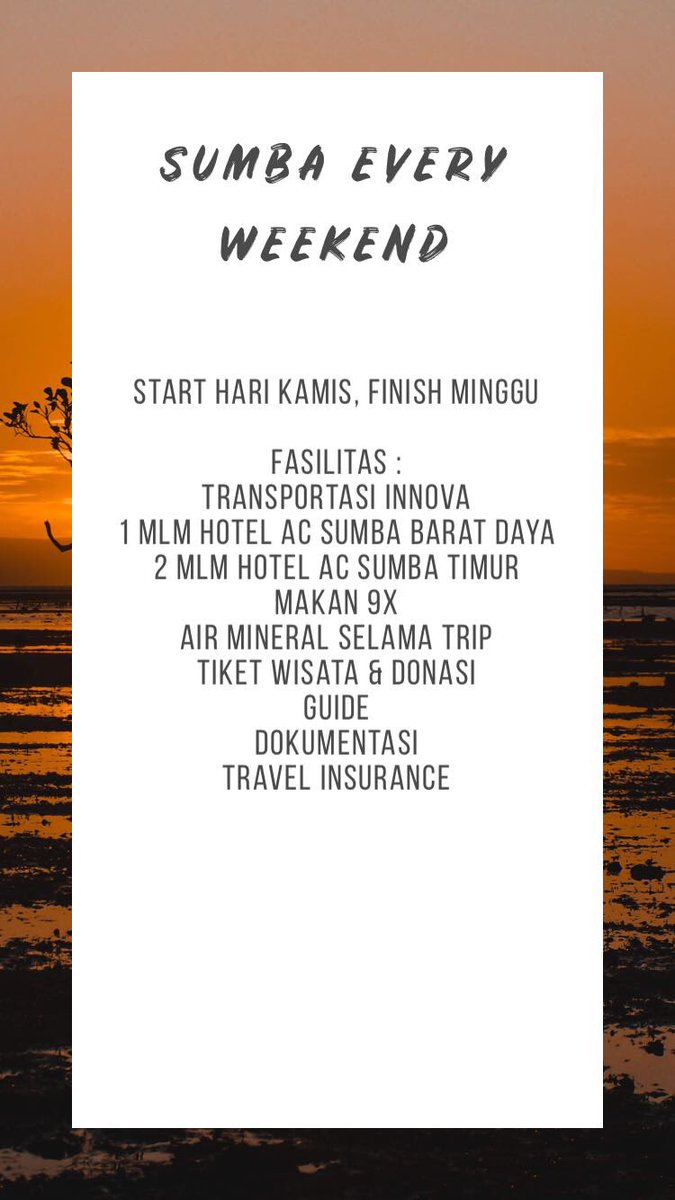 FunAdventure_'s tweet image. SUMBA Every Weekend . Tanpa Minimal Kuota