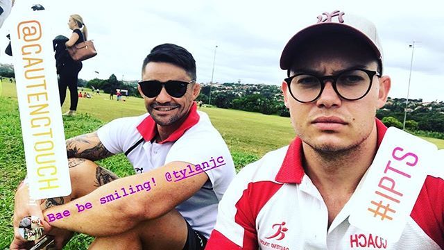 GautengTouch's tweet photo. Our Mens A players @justin14v and @croukies_737 supporting our other sides on the sidelines. Better weather for us today ππ»ππ΄βͺοΈ#SIPT2018 #GautengTouch #HomeOfTouch #TouchRugby #TouchFootball https://t.co/dsr1XNpvVt