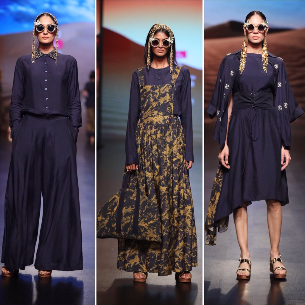 eshaamiinlabel's tweet photo. @eshaamiinlabel the untamed desert  @thefdci #aifwaw18  @livafashionin #letitpret  #runway @eshaamiin https://t.co/cgbvW48Dvb