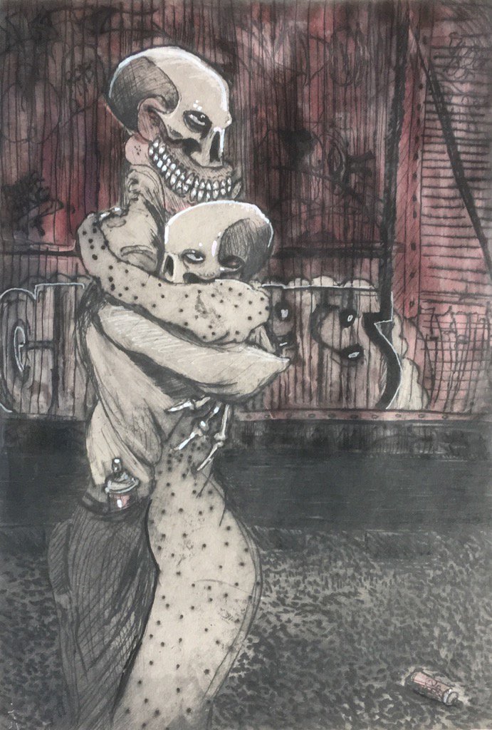 onlysweettoof's tweet photo. RAIL ROAD ROMANCE #sweettoof #artistproof #sepiaink #drypoint https://t.co/K4VoI1nJMT https://t.co/gYRubXtjGL