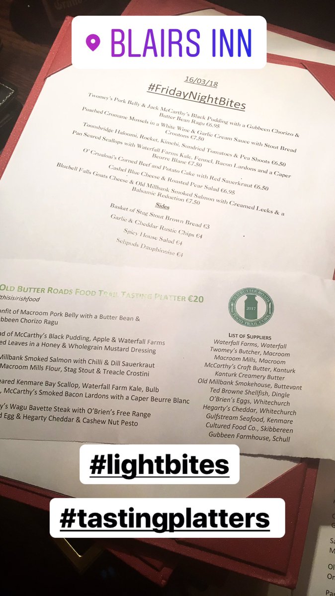 BlairsInn's tweet photo. Some pics of last night's #FridayNightBites . Available every Friday from 8.30 to 10.30pm. 
#localproduce #lightbites #pubgrub #thisisIrishfood https://t.co/LoxYi0Pb5R