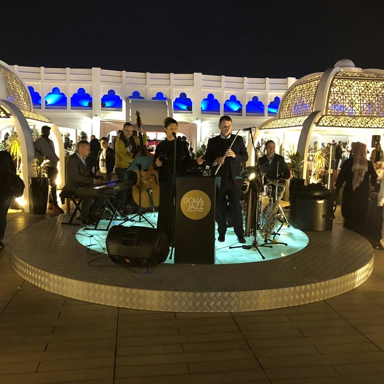 DohaJazzMusic's tweet photo. Today is the last of 10 days in a row where Doha Jazz has played all around around the Pearl Boardwalk. So proud of all the talent here in Qatar! Get down there tonight from 6pm-9pm catch the Jazz, Pop, Blues, Folk, Arabic Maqam & classical music. #dohajazz #qatarpearl #livemusic https://t.co/32z5dnlAlb