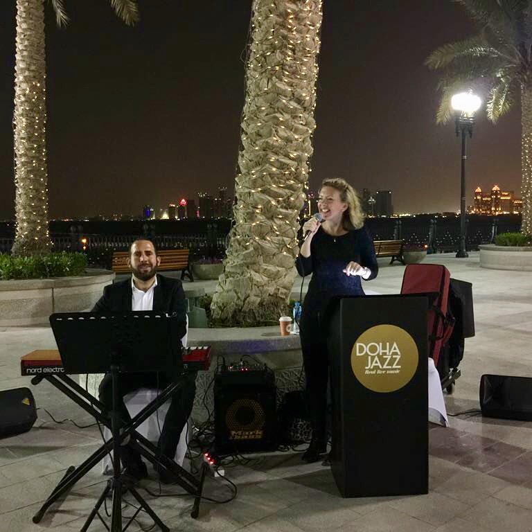 DohaJazzMusic's tweet photo. Today is the last of 10 days in a row where Doha Jazz has played all around around the Pearl Boardwalk. So proud of all the talent here in Qatar! Get down there tonight from 6pm-9pm catch the Jazz, Pop, Blues, Folk, Arabic Maqam & classical music. #dohajazz #qatarpearl #livemusic https://t.co/32z5dnlAlb