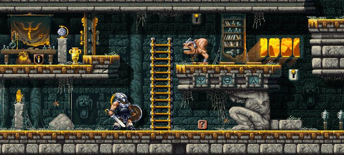 Gods gameplay (PC Game, 1991)
