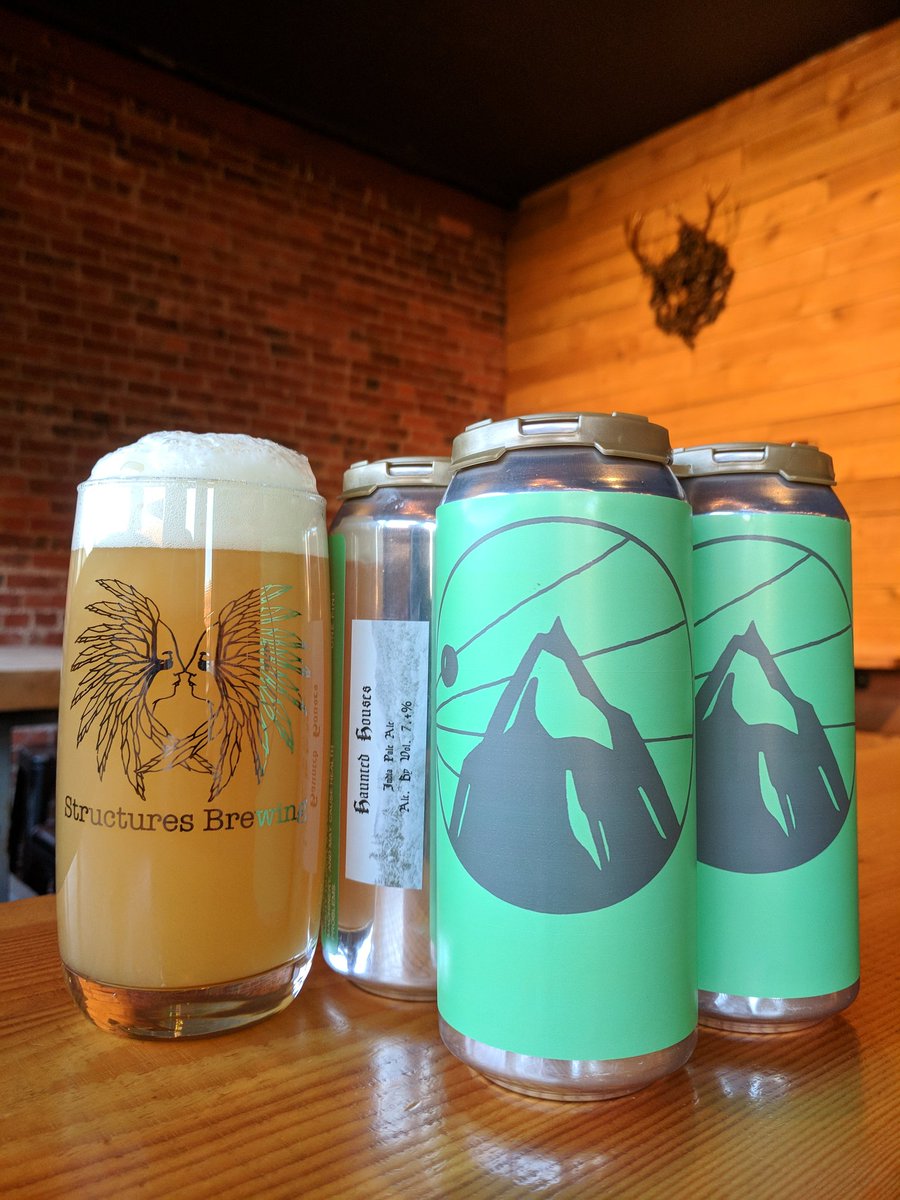 Structures Brewing (@structuresbeer) on Twitter photo ☠️⚡HAUNTED HOUSES⚡☠️ release today at 1 o'clock. $16 per 4pk.....limit 3 per person. Hopefully <a href="/bigtroubletruck/">Bigtroublefoodtruck</a> has some corned beef and cabbage dumplings left for your mouth holes. #fuzzclub #gettvrnt ☠️⚡HAUNTED HOUSES⚡☠️ release today at 1 o'clock. $16 per 4pk.....limit 3 per person. Hopefully <a href="/bigtroubletruck/">Bigtroublefoodtruck</a> has some corned beef and cabbage dumplings left for your mouth holes. #fuzzclub #gettvrnt