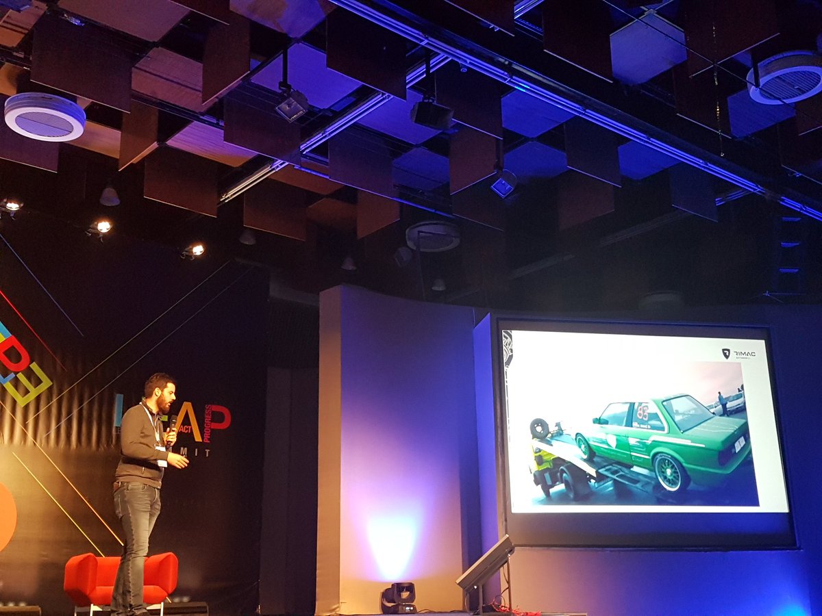 InovCro's tweet photo. Sugar for the end at #LEAPzg. @AutomobiliRimac a croatian success story: from adaptibg a BMW for pleasure to creating the #fastestelectriccar ! https://t.co/n73Ed85AqT