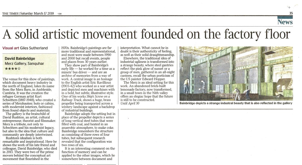 From today's edition of The Times....a great show at Merz in Sanquhar....